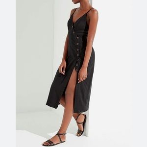 SOLD Urban Outfitters black button down midi dress